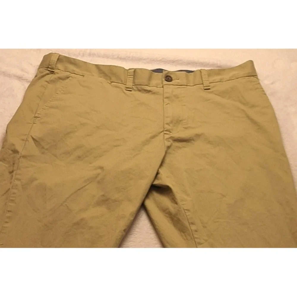 Tommy Hilfiger Men's Tailored Fit Chino Pants Tan Khaki 38x30 Flat Front Cotton
